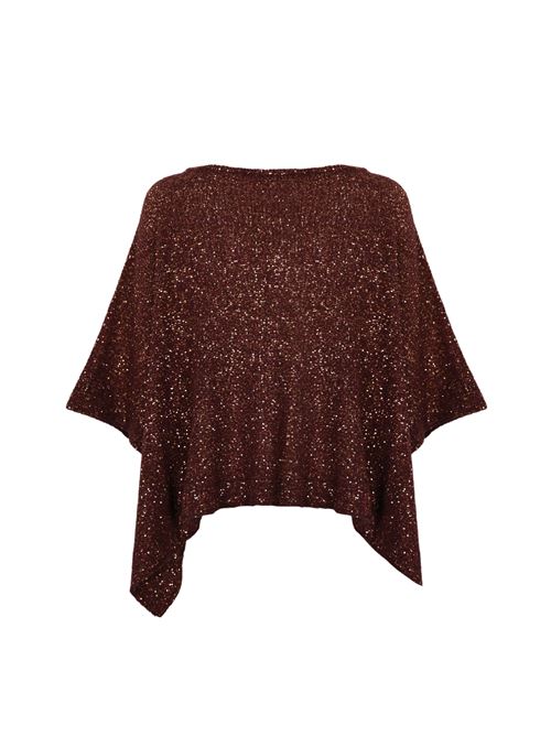 Mantella con paillettes in misto alpaca Bordeaux D. Exterior | 5933723BOR